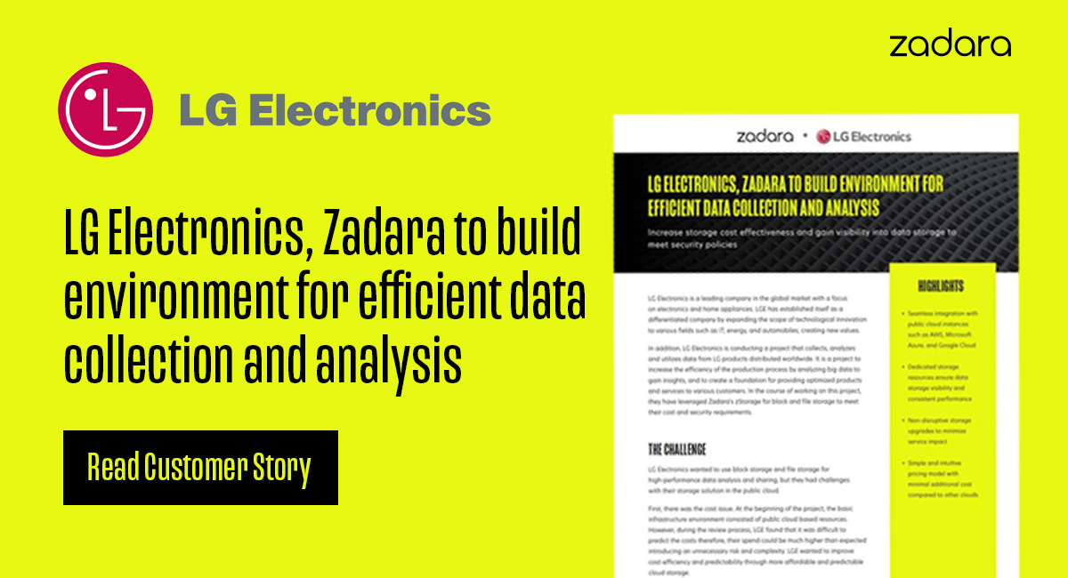 LG solves its storage cost and security challenges with Zadara
