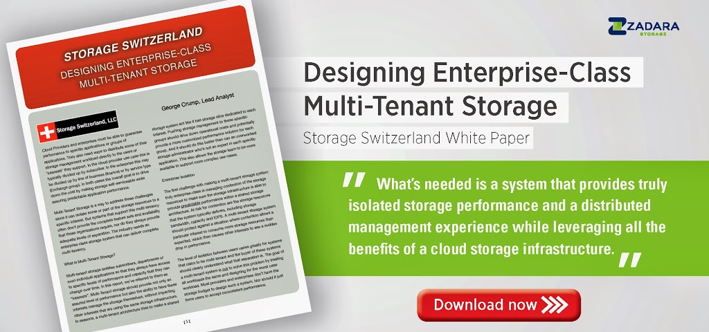 Designing Enterprise-Class Multi-Tenant Storage – Analyst White Paper by Storage Switzerland￼