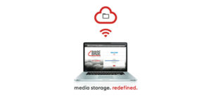 Base Media Cloud Logo and Laptop