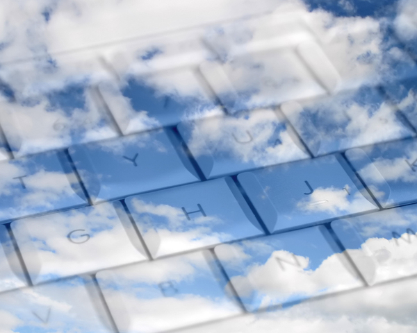 keyboard in clouds